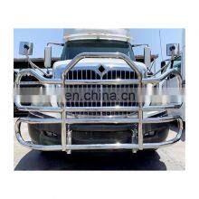 With Brackets 304 Stainless Steel America Semi Truck Bumper Deer Grille Guard for Freightliner Cascadia Volvo Vnl Kenworth T680 thumbnail-2