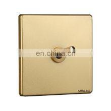 Type 86 Concealed Retro Gold 1 Open Nordic Minimalist Home Improvement Theme Brass Lever Electrical Wall Switch Panel