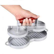 Best Quality Wooden Handle Non-stick Aluminum Burger Press With Handle thumbnail-3