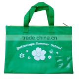 420D green nylon shopping bag beach bag tote bag for teenager to hold books