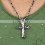 Titanium Sterling Steel Man Necklace Cross Charm Pendants Include 316L Stainless Steel Chains Paypal Accept thumbnail-1