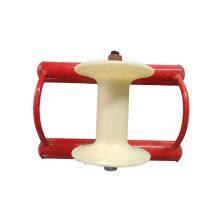 Cable Laying Dedicated Straight-Running Pulley | Dual Wheels Free Rotation | 5mm Thickened Red Steel Bracket | Firm Welded Construction thumbnail-3