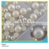 Hot Fix Half Round Pearl White Plastic Pearl Beads                        
                                                Quality Choice