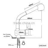 Custom Long Pull Out Handle Brass Mixer Faucets Kitchen Basin thumbnail-6