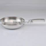 [LFGB] French Stainless Steel Open Frypan With Casting Handle thumbnail-1