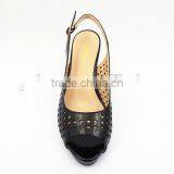 Latest New High Class Middle Heel Slingback Sandals With Net thumbnail-3