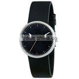 Newest Watch Design Stainless Steel Case Leather Band Yellow Ticker Black Watch thumbnail-3