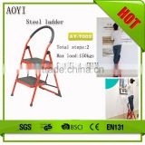 Red and strong steel use foruse for domestic or industrial 2 step folding ladder chair AY-T002
