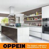 Oppein Acrylic and Unique Spain Sintered Rock Modern White Kitchen Cabinet thumbnail-4