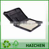 Black Leather Zippered 3 Ring Binder / Folder / Portfolio thumbnail-5