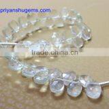 Green Amethyst 5*7 mm 40 ct Handmade Faceted Pear 6" Strand Length Natural Gemstones