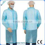 2016 Polyropylene Material Blue Disposable Medical Lab Coat