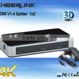 2-port hdmi splitter with 3D support /ultra hd 2160p 4k2k -black