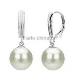14k Gold Round White Freshwater Pearl Earrings Jewelry thumbnail-1