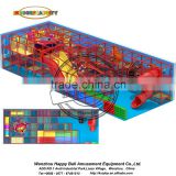 Happy Ball Newest Design Kids Adventure Indoor Play Structure with Rainbow Climbing Netting