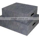 S/2 Multipurpose Fabric Overed Storage Box W/cut-out Handles thumbnail-5