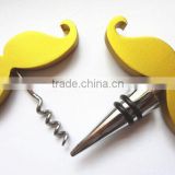 Promotional Moustache shape Wine Bottle Opener and Wine Stopper Set