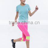 Soft Jersey Short Sleeve and Capris Yoga Wear Women Wholesale Yoga Wear thumbnail-3