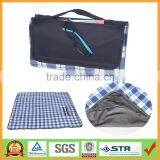 Multi-purpose 50"x60" Plaid Fleece Lined Nylon Picnic Blanket Waterproof Stadium Blanket thumbnail-1