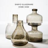 SAMYO Handworked Smoky Gray Decorative Glass Vase Home Usage thumbnail-1
