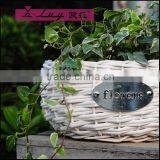 Round Cheap With Metal Logo White Flower Wicker Basket thumbnail-2