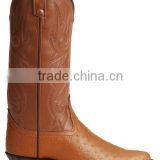 Black Wine Brown Smooth Leather Fancy Stitched Western Ostrich Print Cowboy Boots Wholesale thumbnail-4