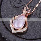 Rose Gold Plated 925 Silver Natural Gemstone Rose Quartz Large Sterling Silver Pendant thumbnail-2