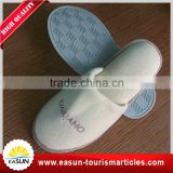 Anti-slip sole Disposable embroider cotton terry cheap wholesale hotel slippers