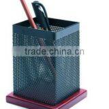 Store More Rectangle Wood Bottom Metal Mesh Pencil Holder thumbnail-2
