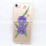 Transparent TPU Phone Case Real Flower Sticker Phone Cover Protective Back Cover for IPhone 7 / Plus thumbnail-5