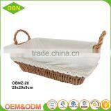 Food Safe Grade Woven Fruit Tray Wicker Rattan Bread Basket With Handle thumbnail-2