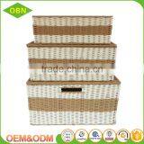 China Popular Good Quality Durable Plastic Metal Wire Paper Rope Laundry Basket for Hotel or Home thumbnail-3
