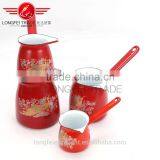 red design hot sale flower decal elegant useful coffee cup/milk pot