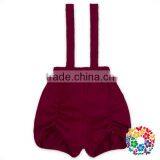 Purple-red Soft Cotton Suspender Shorts Children Boutique Wholesale Summer Shorts for Kids Girls thumbnail-1