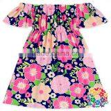 Baby Girl Party Smock Design Dress Fashion One Piece Off Shoulder Casual Ruffle Long Dress thumbnail-3