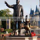 Bronze High Quality Famous Man With a Mikey Mouse Statue thumbnail-1
