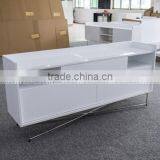 NEW Cross Metal Legs Simple White Dining Storage Cabinet H-829 thumbnail-2