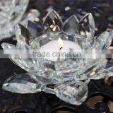Beautiful Clear Crystal Lotus Candle Holder thumbnail-2