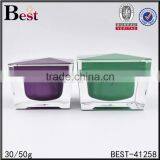 Square Acrylic Cosmetic Jar 50 ml Crystal Acrylic Jar for Face Cream thumbnail-1