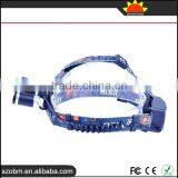 High Power Adjustable Black XML L2 LED 1800 Lumens 3.7V Rechargeable 3 LED Headlamp With Green White Dual Light thumbnail-3
