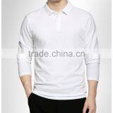 100% Cotton Long Sleeve Mens Slim Fit Printing Embroidery Plain Blank Polo T-shirt thumbnail-3