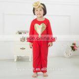 Fall Latest Boutique Girls Halloween Outfits With Pumpkin Wholesale Kids Cotton Orange Chevron Ruffle Pants Clothing Sets thumbnail-5