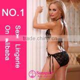 2015 High Quality Hot Sales Sexy Micro Teddy Lingerie Satin Silk Teddy Lingerie Sexy Lingerie Fishnet Teddy thumbnail-2