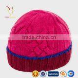Ribbed Cable Designer Cashmere Knitted Beanie Hats thumbnail-1