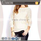 Custom Crew Neck Slub Knitted Pullover Sweater With Back Opening thumbnail-1