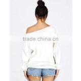 Latest White Off Shoulder Cake Print Sweatshirt for Women thumbnail-5