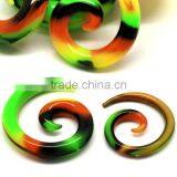 1Set Multicolor Snail Spiral Taper Horn Ear Plug Stretcher Extender thumbnail-1