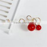 Beautiful Girl Wave Gold Plated Red Cherry Acrylic Hair Clips thumbnail-1