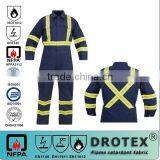 Drotex EN11611/11612 100% Cotton 20*16 280gsm Fire Resistant Dark Blue With 3 M Reflective Tape thumbnail-1