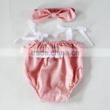 Off Shoulder Blank Romper Baby Newborn Linen Clothes M7061303 thumbnail-3